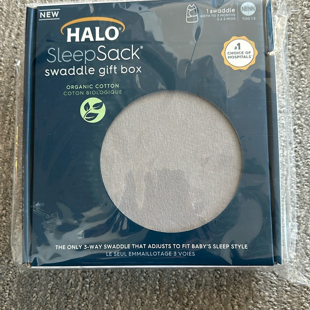 Organic cotton newborn halo sleepsack swaddle